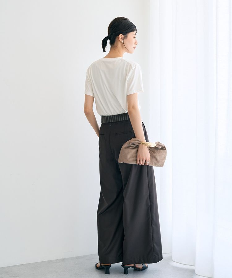 YECCA VECCA「ベルト付き2wayタックワイドパンツ」|その他|