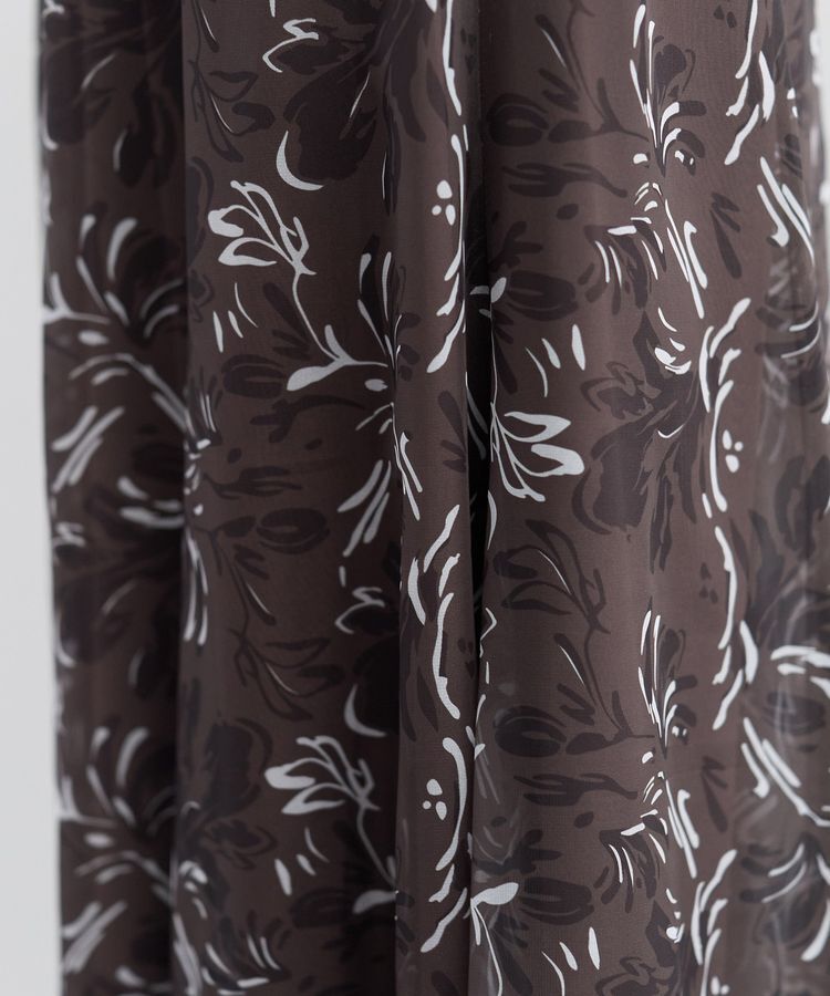 YECCA VECCA「ボタニカル柄シアーロングスカート」|フレア|