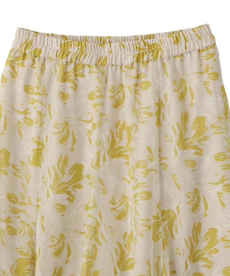 YECCA VECCA「ボタニカル柄シアーロングスカート」|フレア|