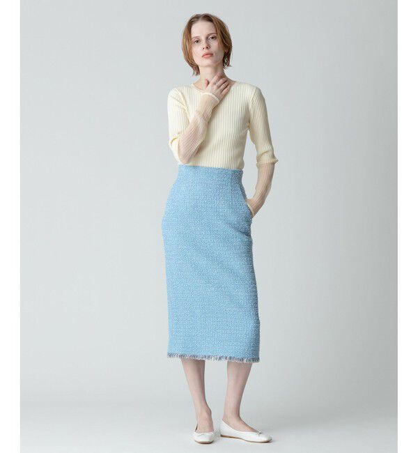 allureville「【セットアップ対応商品】ジオリカラメツイードハイウエストタイトスカート」|タイト|