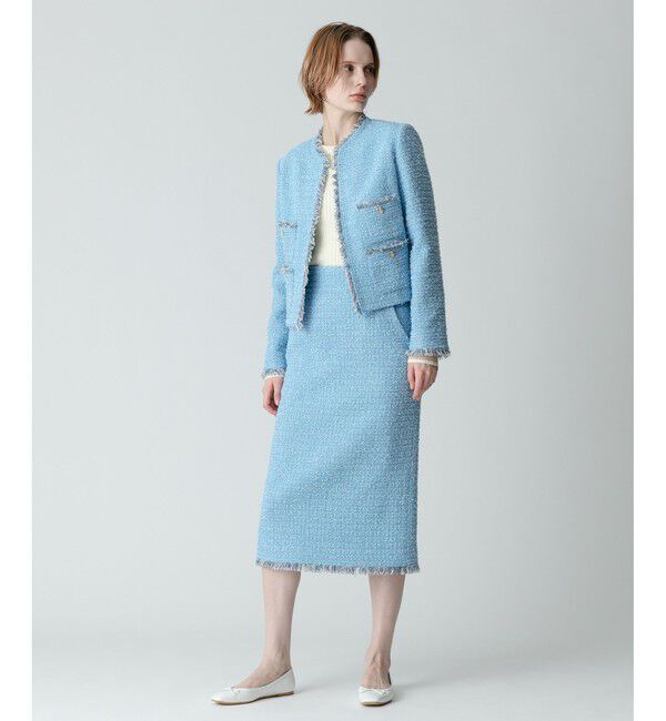 allureville「【セットアップ対応商品】ジオリカラメツイードハイウエストタイトスカート」|タイト|
