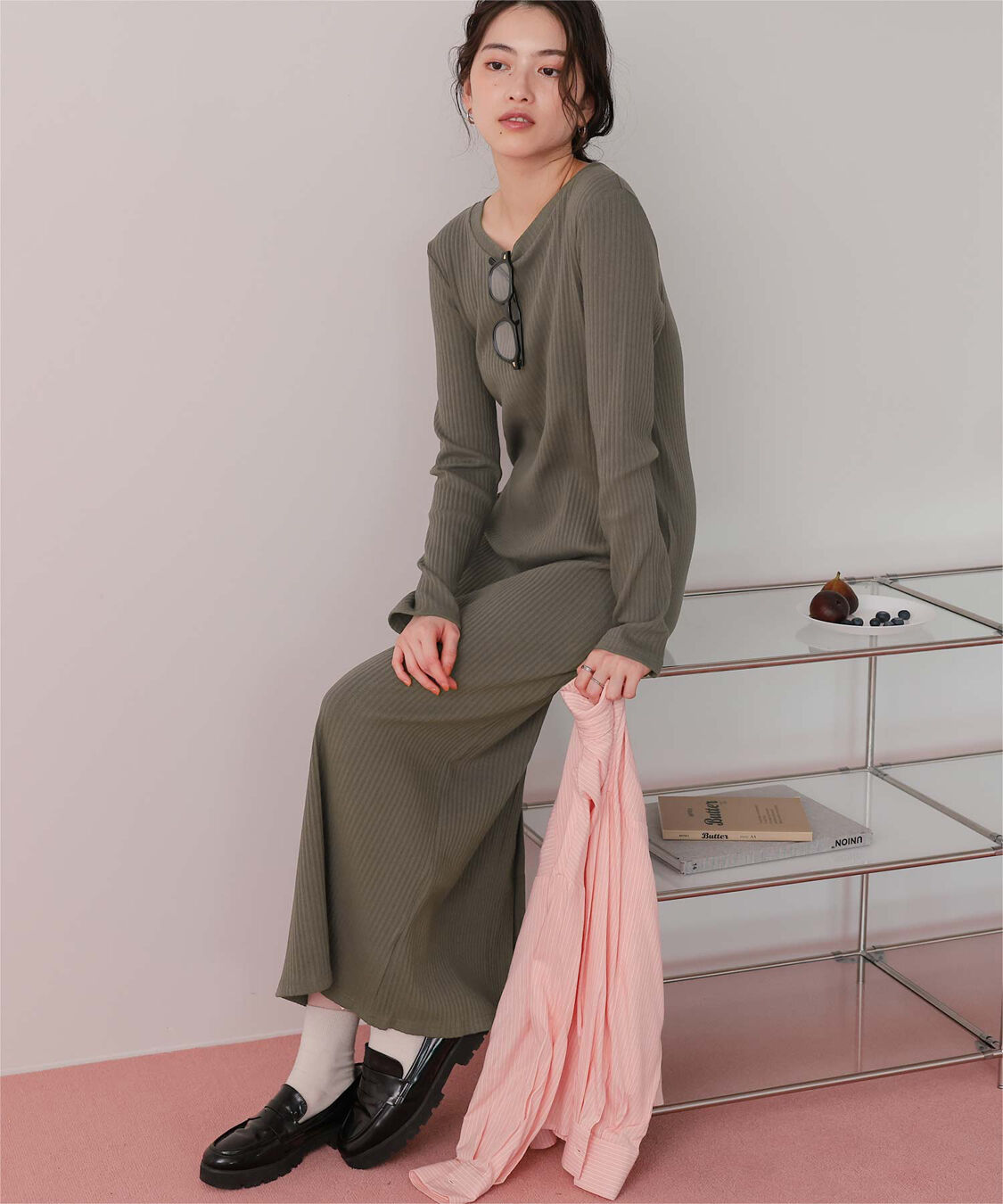 titivate「クルーネックリブワンピース」|ワンピース|