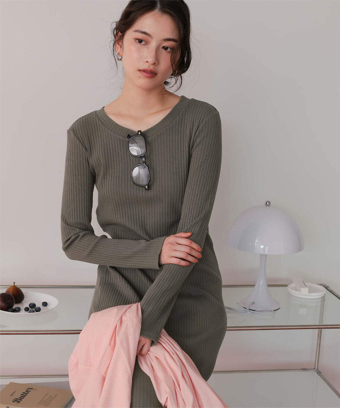 titivate「クルーネックリブワンピース」|ワンピース|