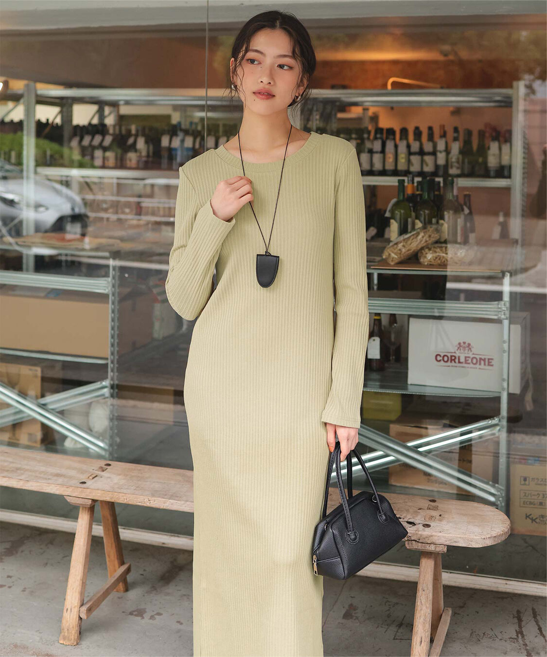 titivate「クルーネックリブワンピース」|ワンピース|