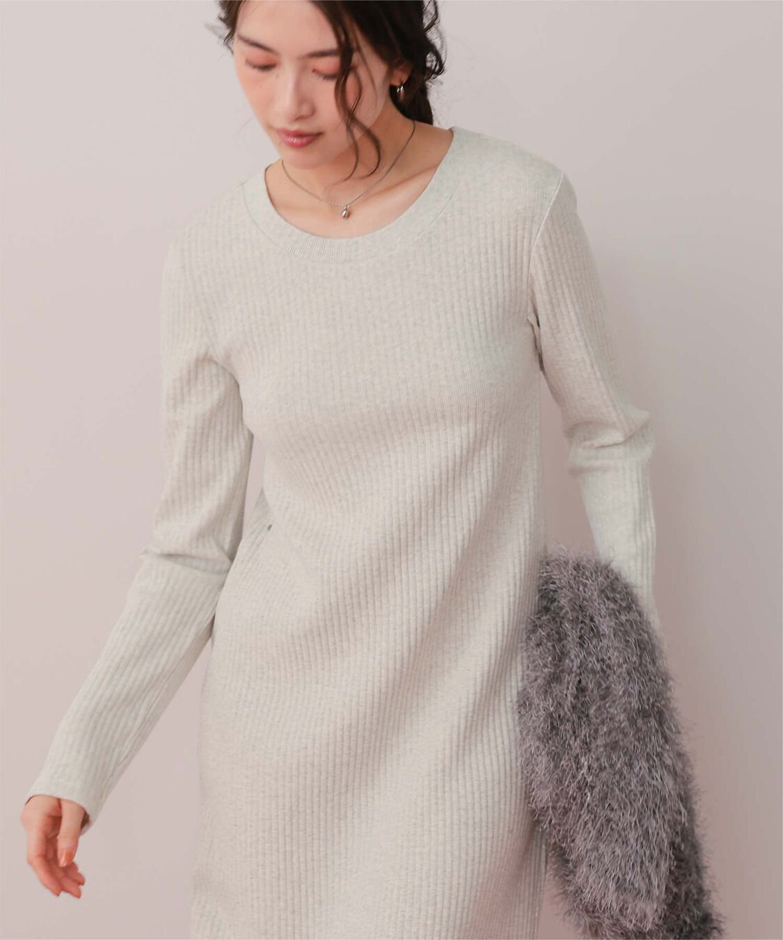 titivate「クルーネックリブワンピース」|ワンピース|