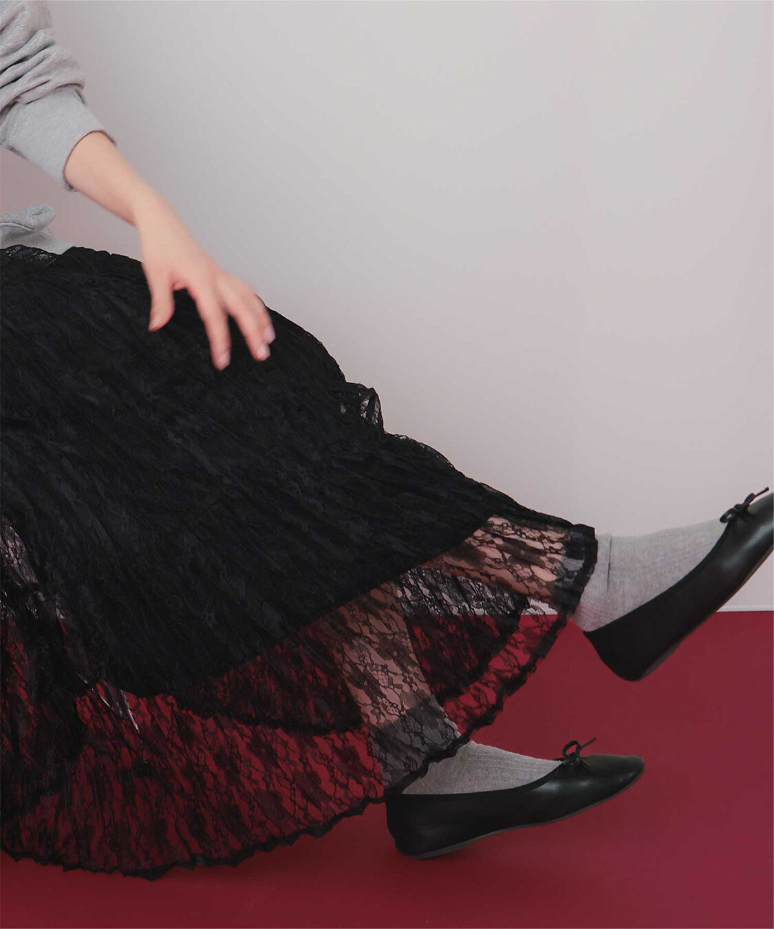 titivate「ワッシャーレーススカート」|スカート|