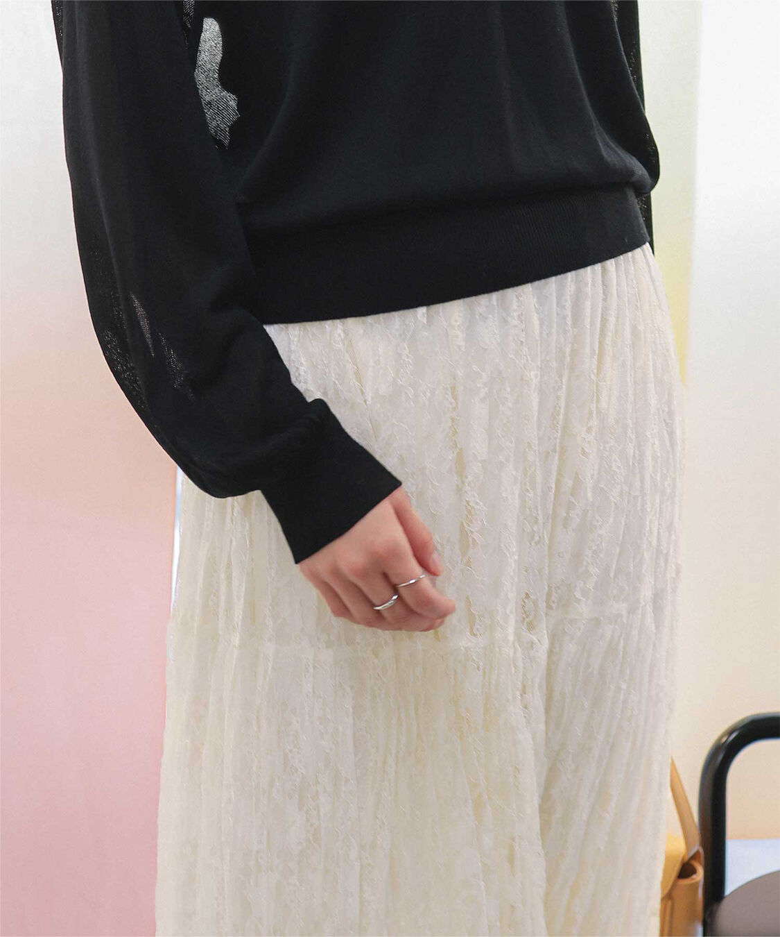 titivate「ワッシャーレーススカート」|スカート|