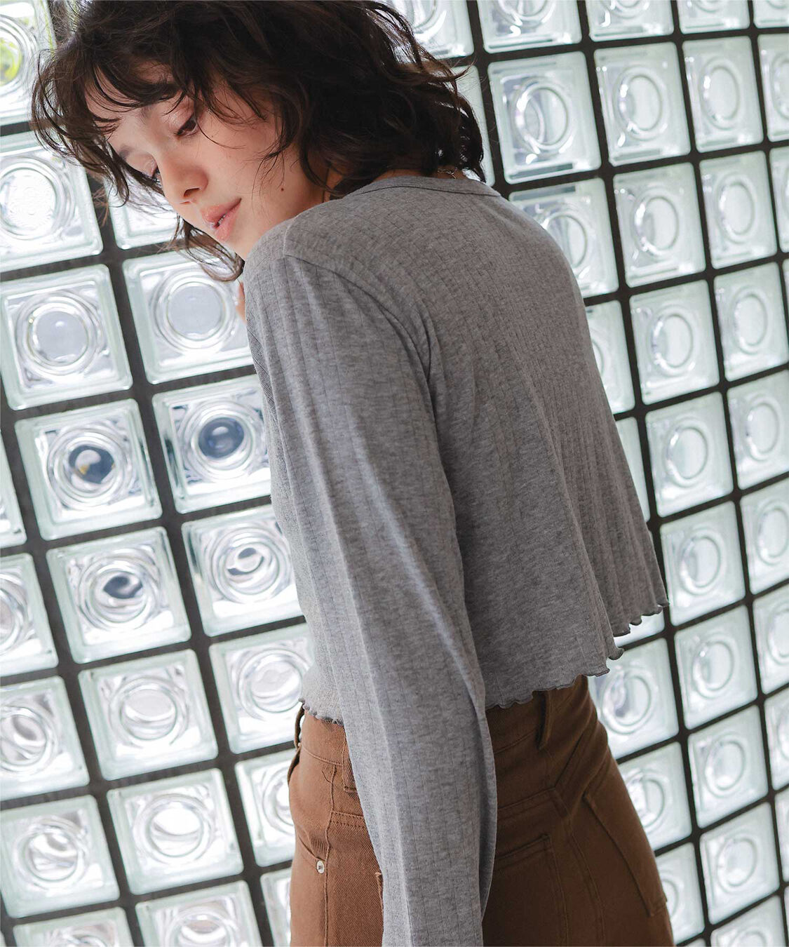 titivate「コンパクトヘンリーネックロングスリーブトップス」|Tシャツ・カットソー|