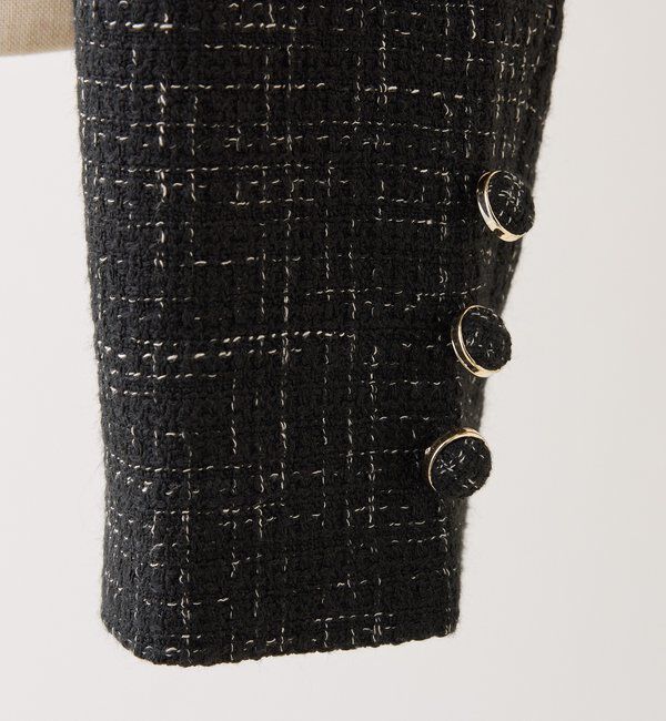  「サイドベルトツイードショートジャケット」|ダウンベスト・ベスト|