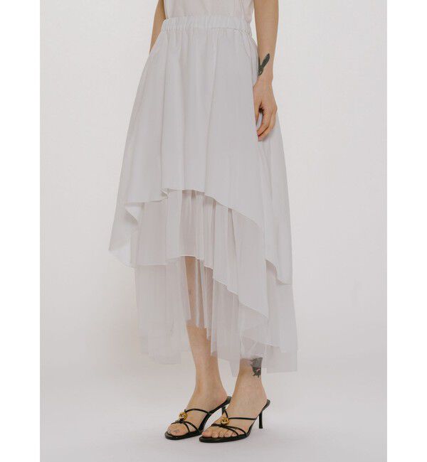 MIDIUMISOLID「MIDIUMISOLID for Ladies アシンメトリーティアードスカート」|スカート|