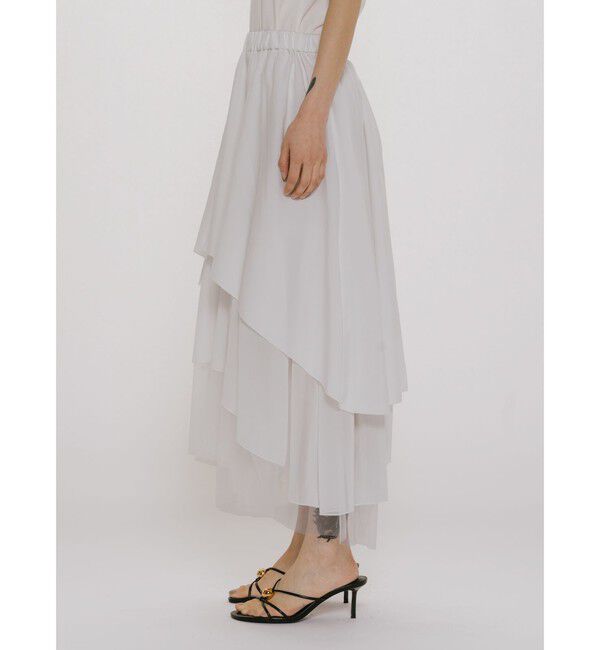 MIDIUMISOLID「MIDIUMISOLID for Ladies アシンメトリーティアードスカート」|スカート|