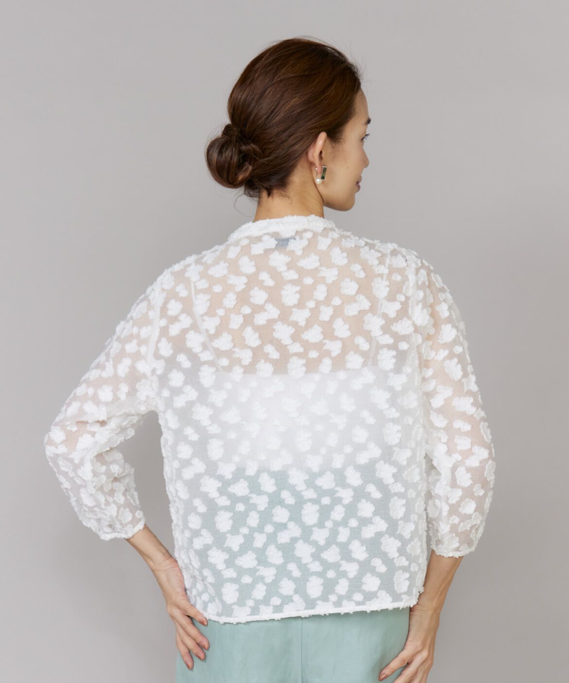 Le Souk「《大きいサイズ》カットジャカードブラウス」|シャツ・ブラウス|