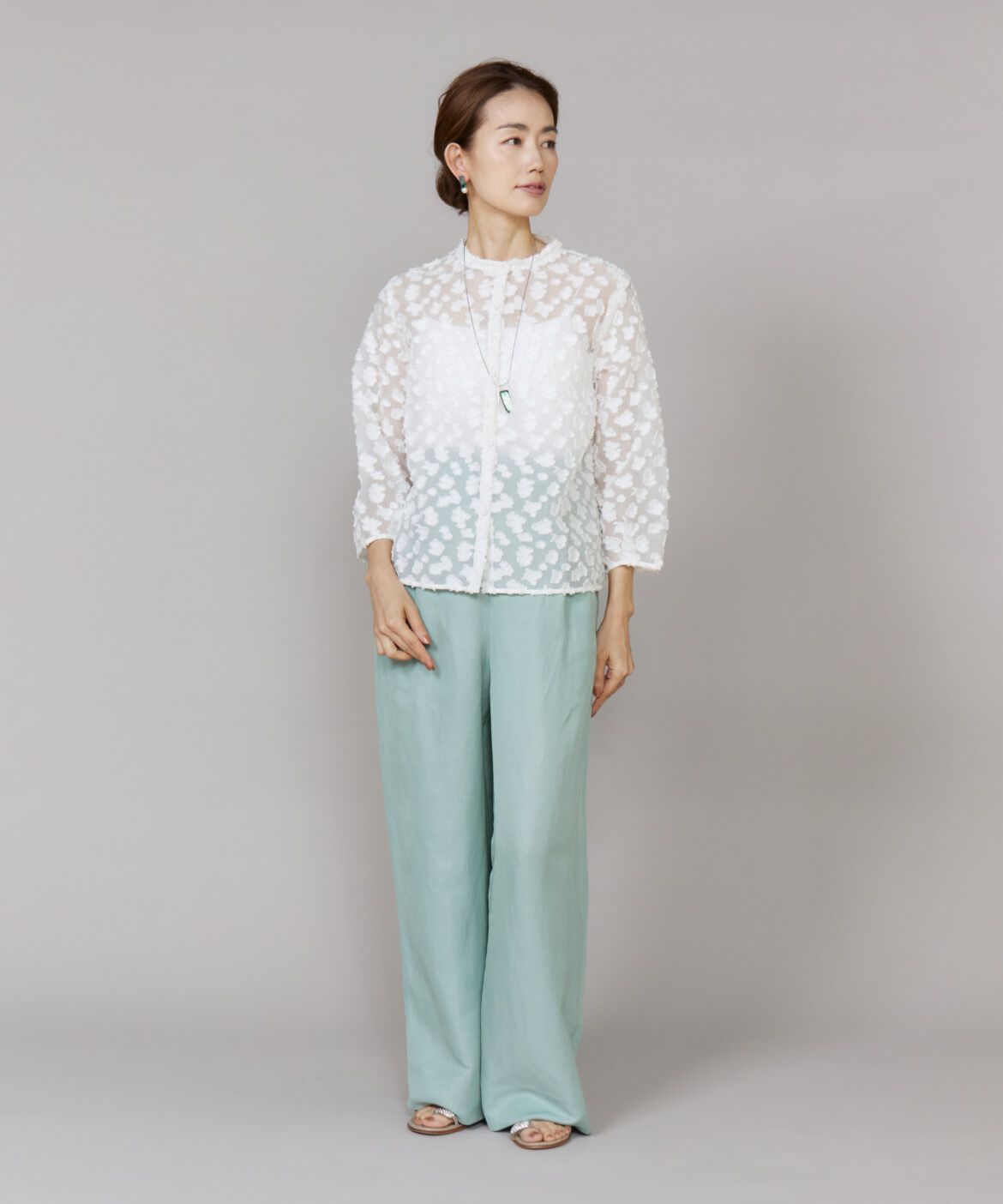 Le Souk「《大きいサイズ》カットジャカードブラウス」|シャツ・ブラウス|