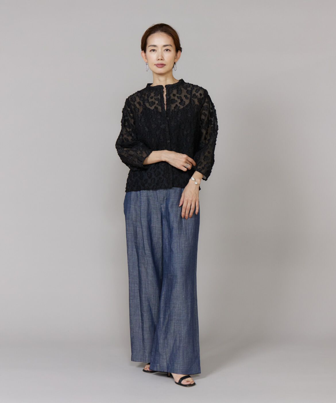 Le Souk「《大きいサイズ》カットジャカードブラウス」|シャツ・ブラウス|