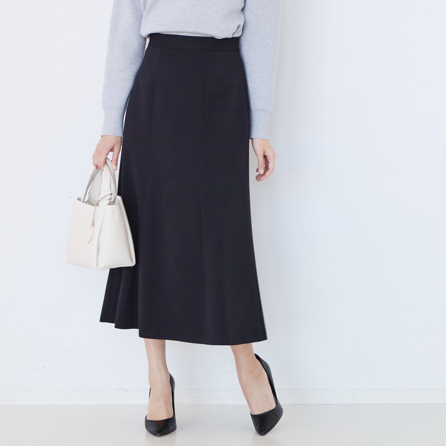 COUP DE CHANCE「【手洗い可／日本製／ウエスト後ろゴム仕様】マーメイドシルエットのスカート」|スカート|ネイビー(094)