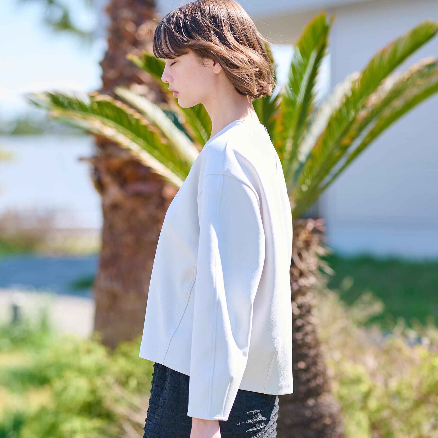 DRESSTERIOR「【洗える/イージーケア】Vネックジョーゼットプルオーバー」|Tシャツ・カットソー|