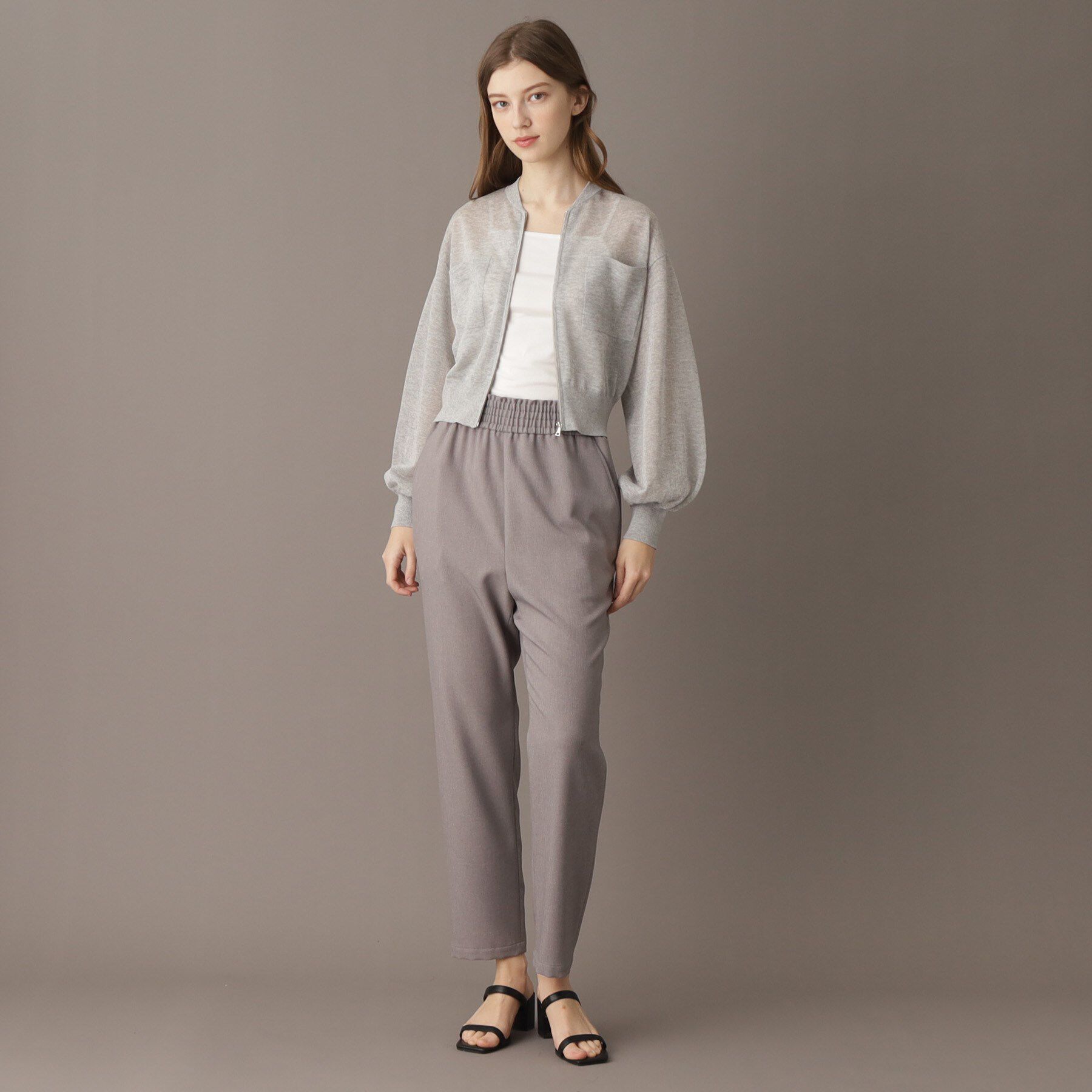 DRESSTERIOR「【洗える/清涼感】シアージップアップニットブルゾン」|ブルゾン・スタジャン|