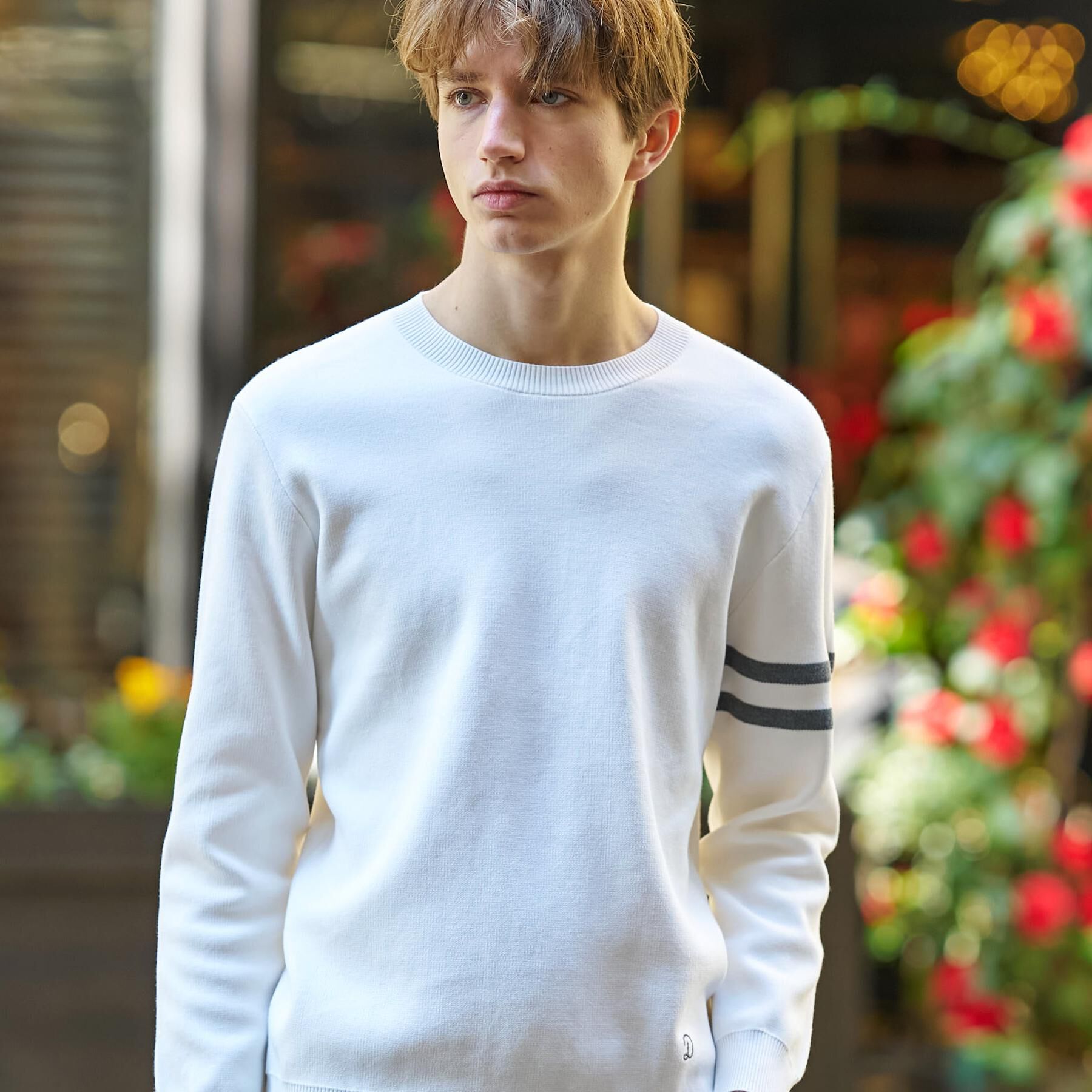 DRESSTERIOR「【ウォッシャブル】コットンスムース アームラインクルーネック」|ニット・セーター|