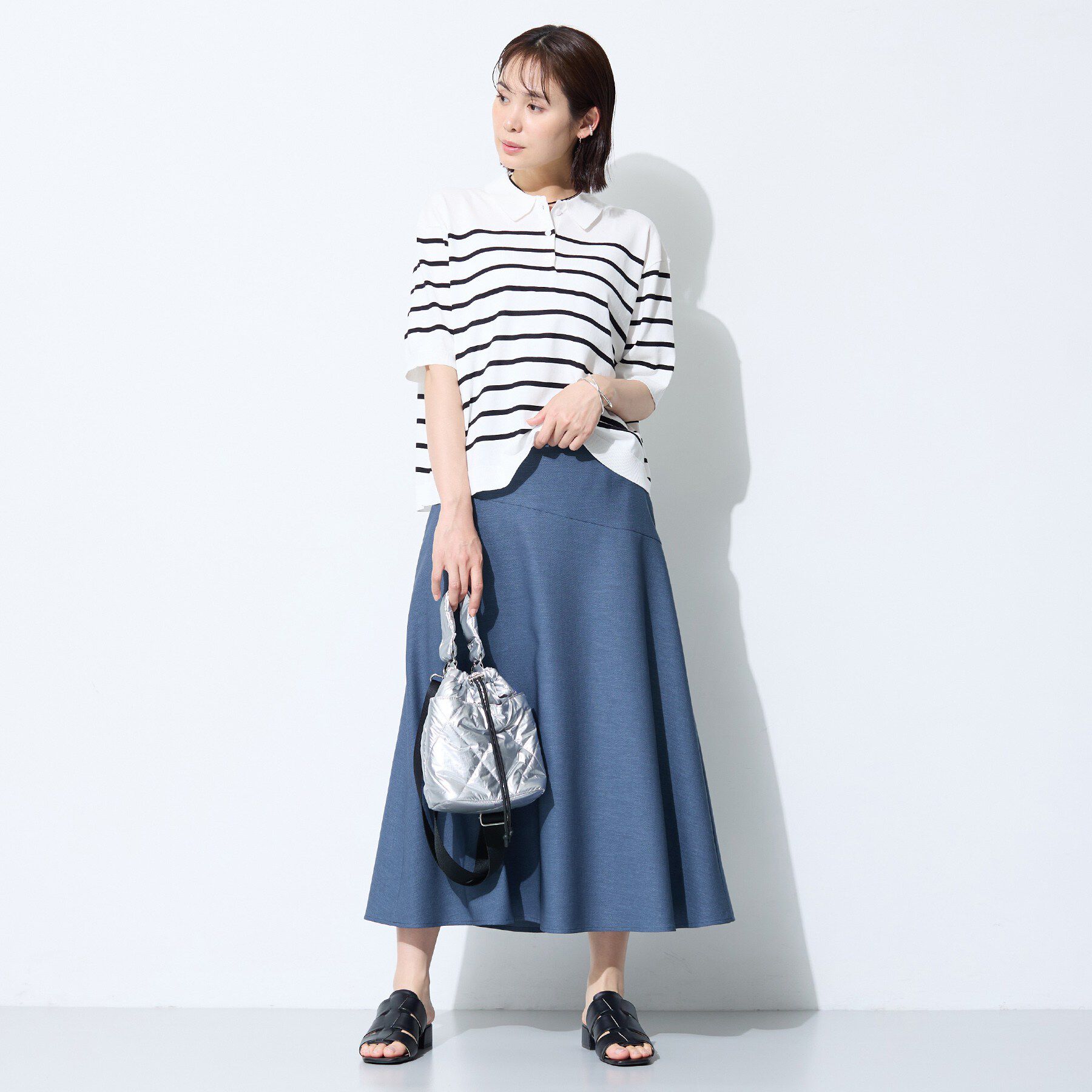 INDIVI「【洗える／UVケア／すっきり見え】ナローフレアスカート」|スカート|