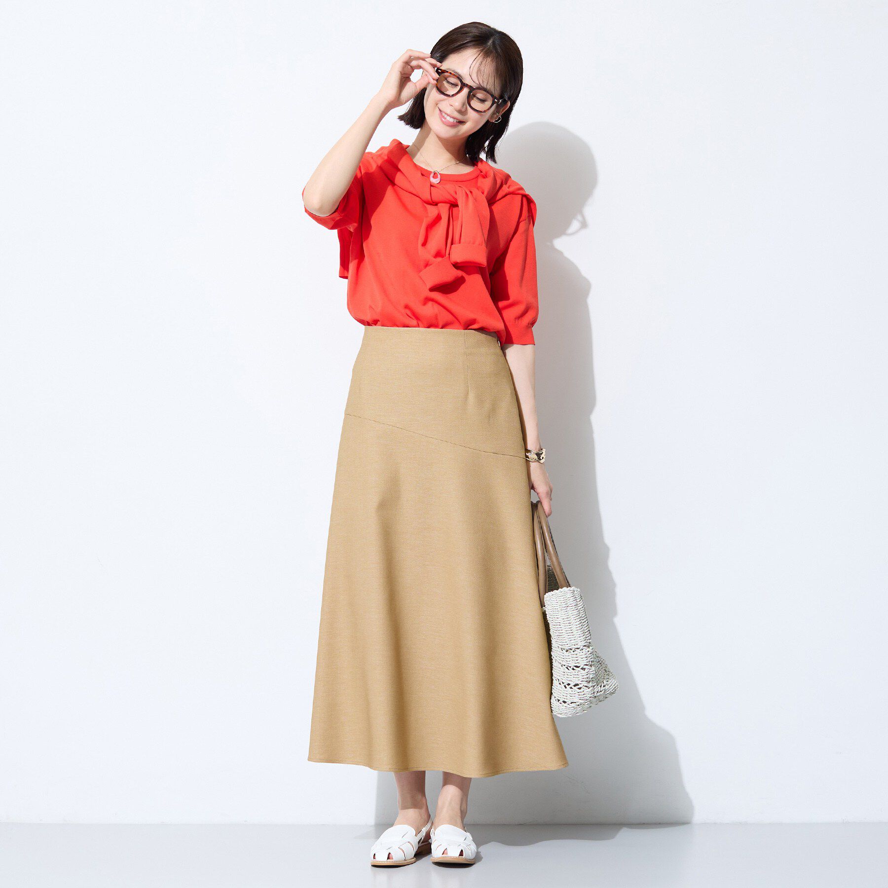 INDIVI「【洗える／UVケア／すっきり見え】ナローフレアスカート」|スカート|