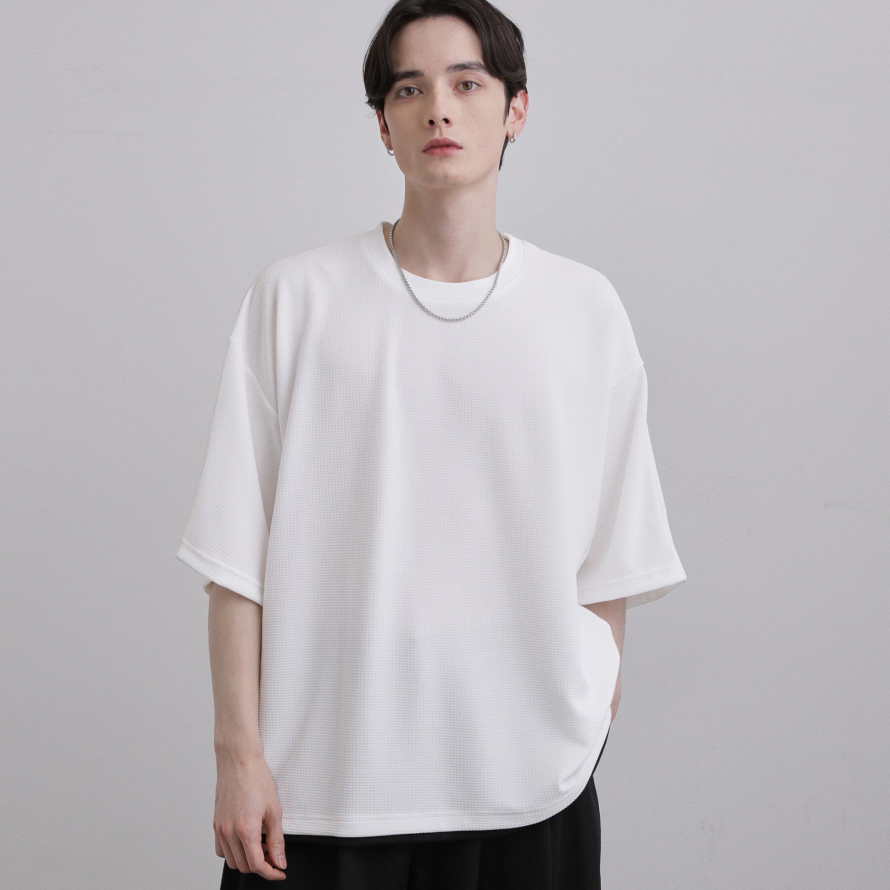 tk.TAKEO KIKUCHI「【ネックレス付】ドルマンカットソー」|Tシャツ・カットソー|ホワイト(001)
