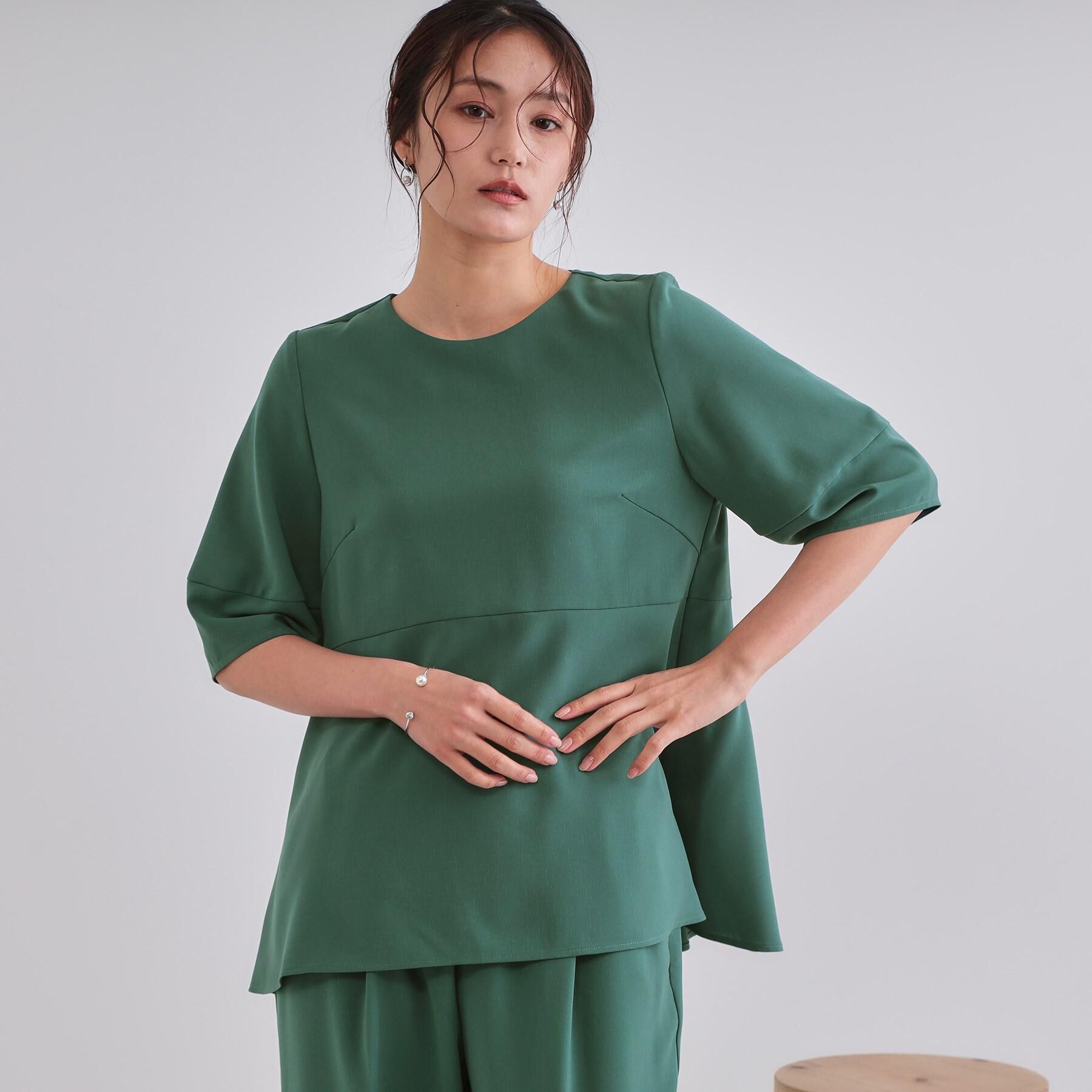 OPAQUE.CLIP「《6色展開》ストレッチペプラムブラウス/セットアップ対応【洗濯機洗い可/防シワ】」|シャツ・ブラウス|