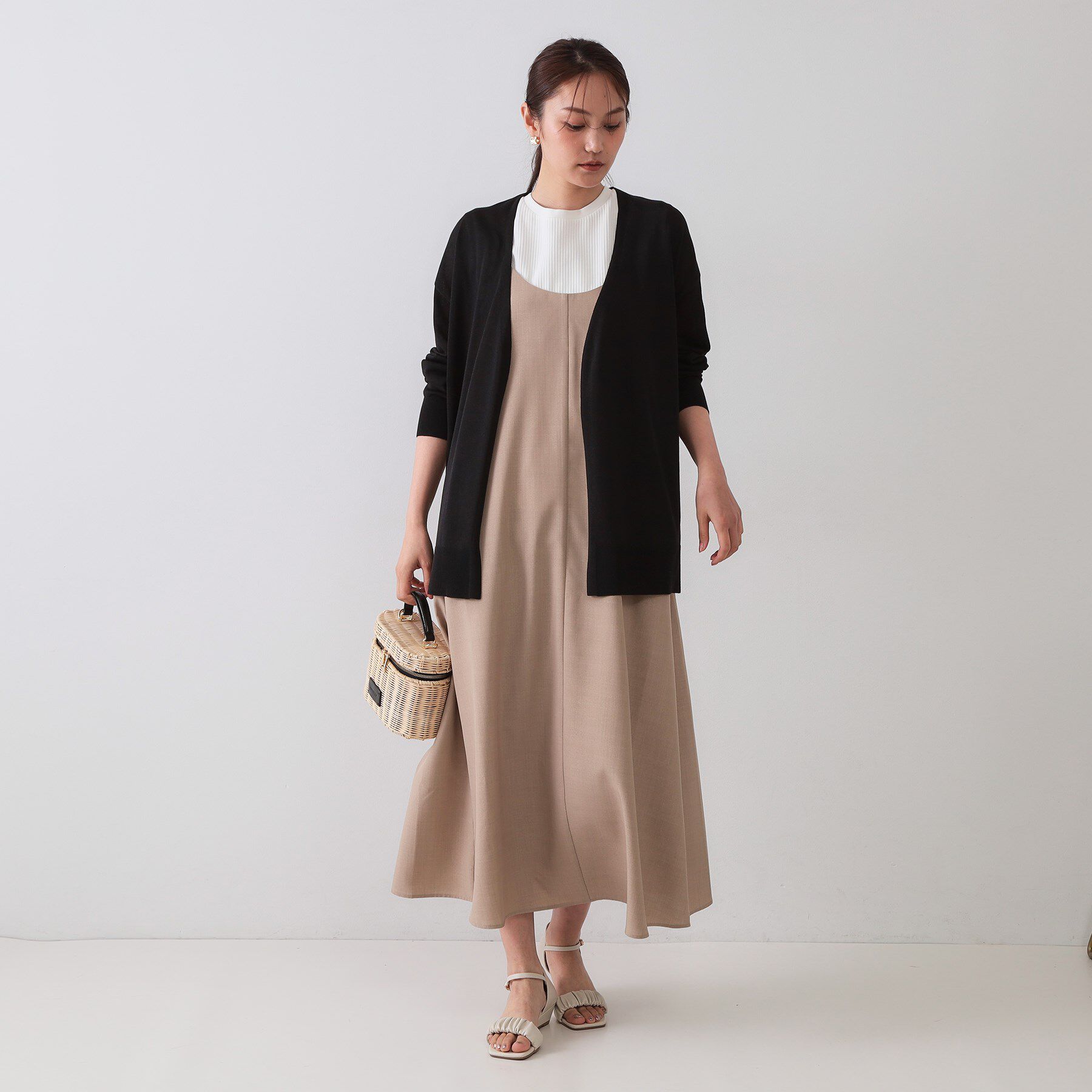 OPAQUE.CLIP「ミドル丈トッパーニットカーディガン【洗濯機洗い可/接触冷感/抗ピル】」|カーディガン|