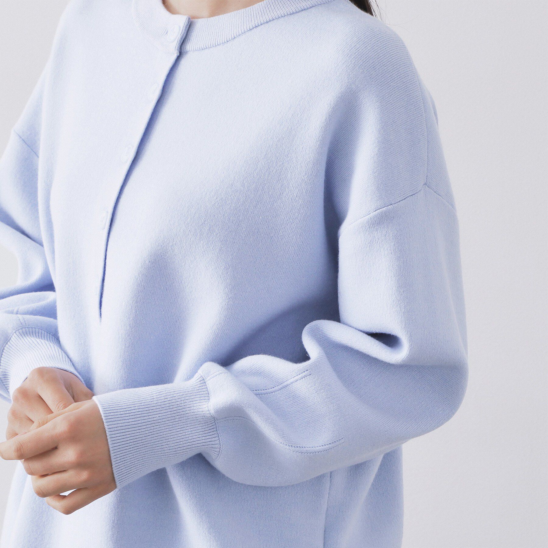 OPAQUE.CLIP「ヘンリーネックニット/前後2WAY【洗濯機OK】」|ニット・セーター|