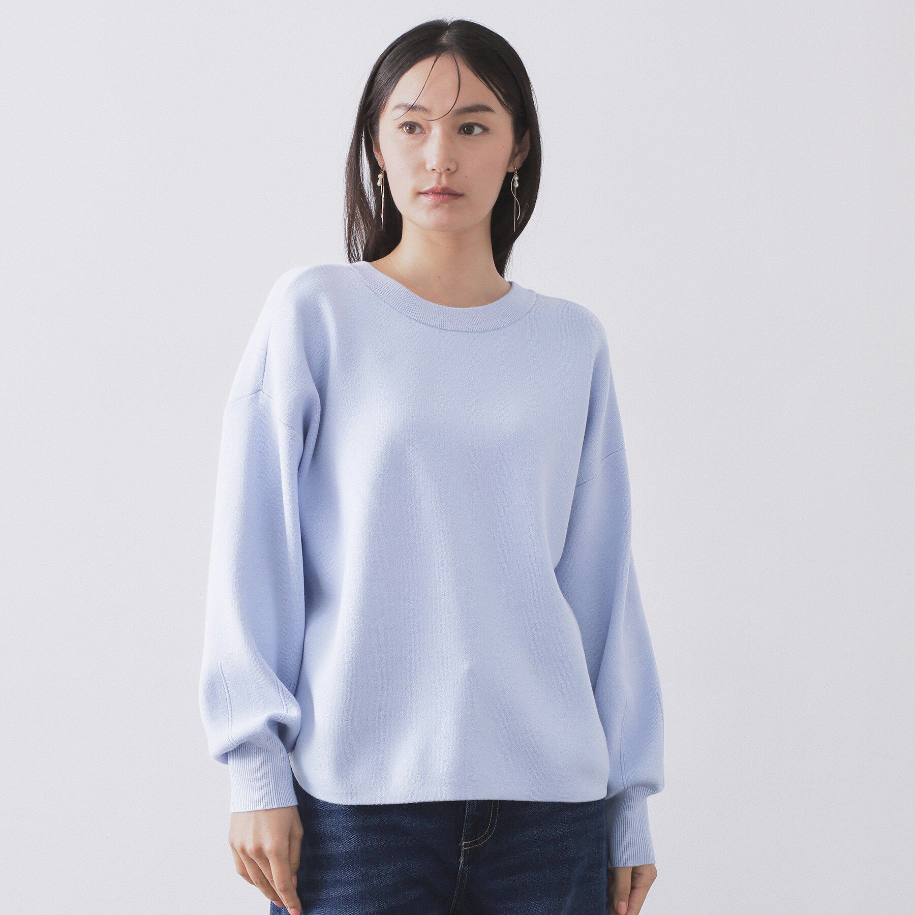 OPAQUE.CLIP「ヘンリーネックニット/前後2WAY【洗濯機OK】」|ニット・セーター|