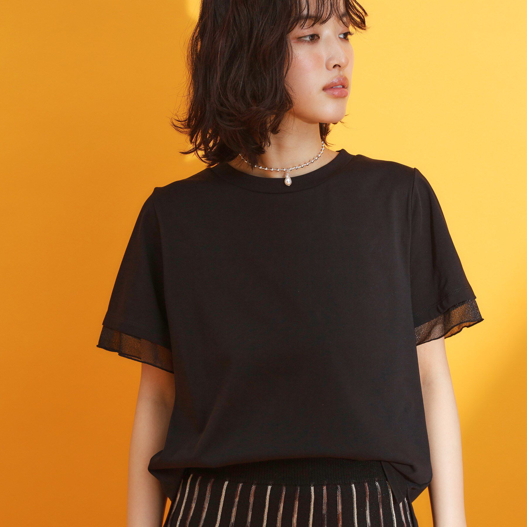 THE SHOP TK「【再入荷】袖シアーTシャツ【接触冷感/UV/洗濯機OK】」|Tシャツ・カットソー|