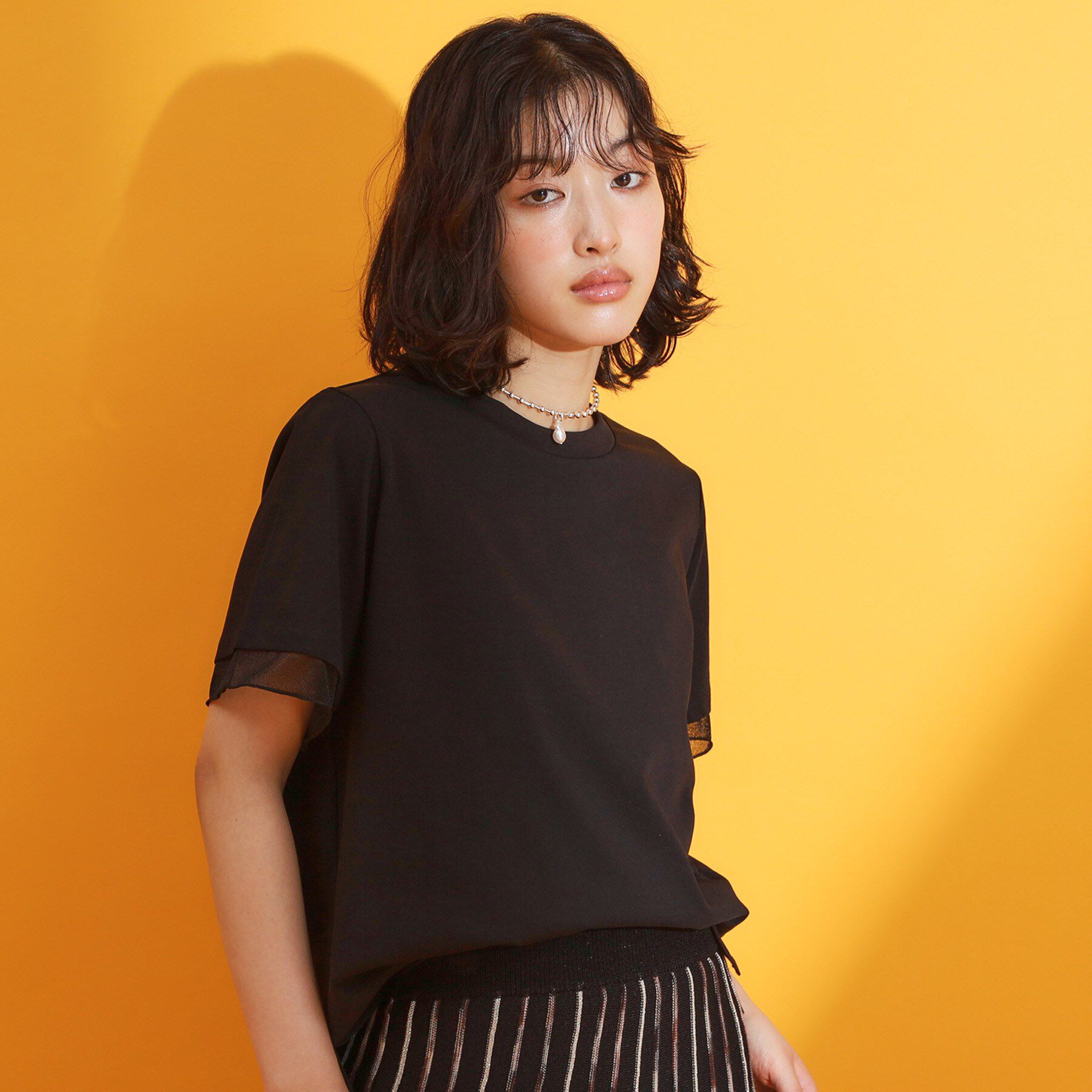 THE SHOP TK「【再入荷】袖シアーTシャツ【接触冷感/UV/洗濯機OK】」|Tシャツ・カットソー|