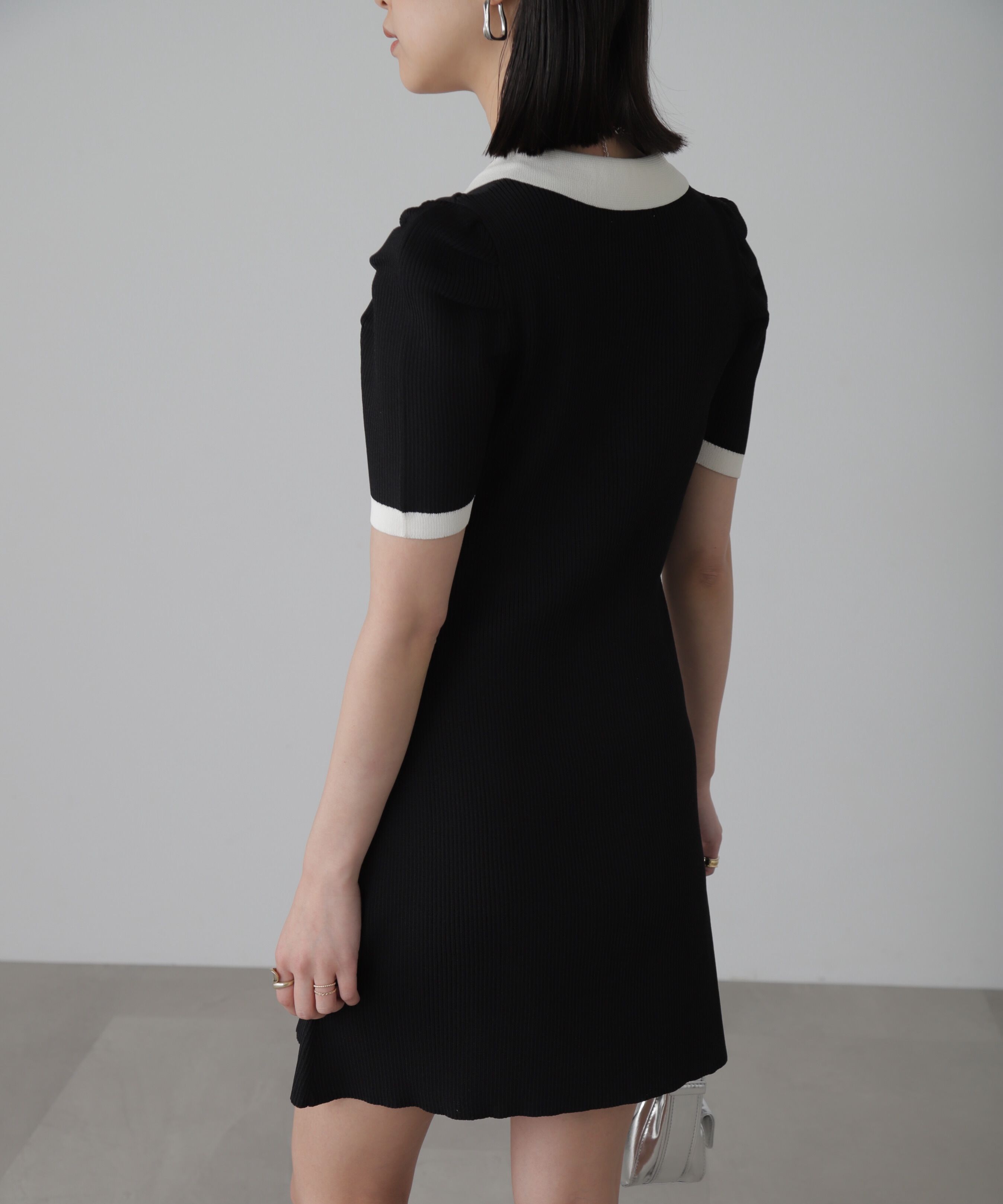  「配色半袖ポロワンピース」|ワンピース|