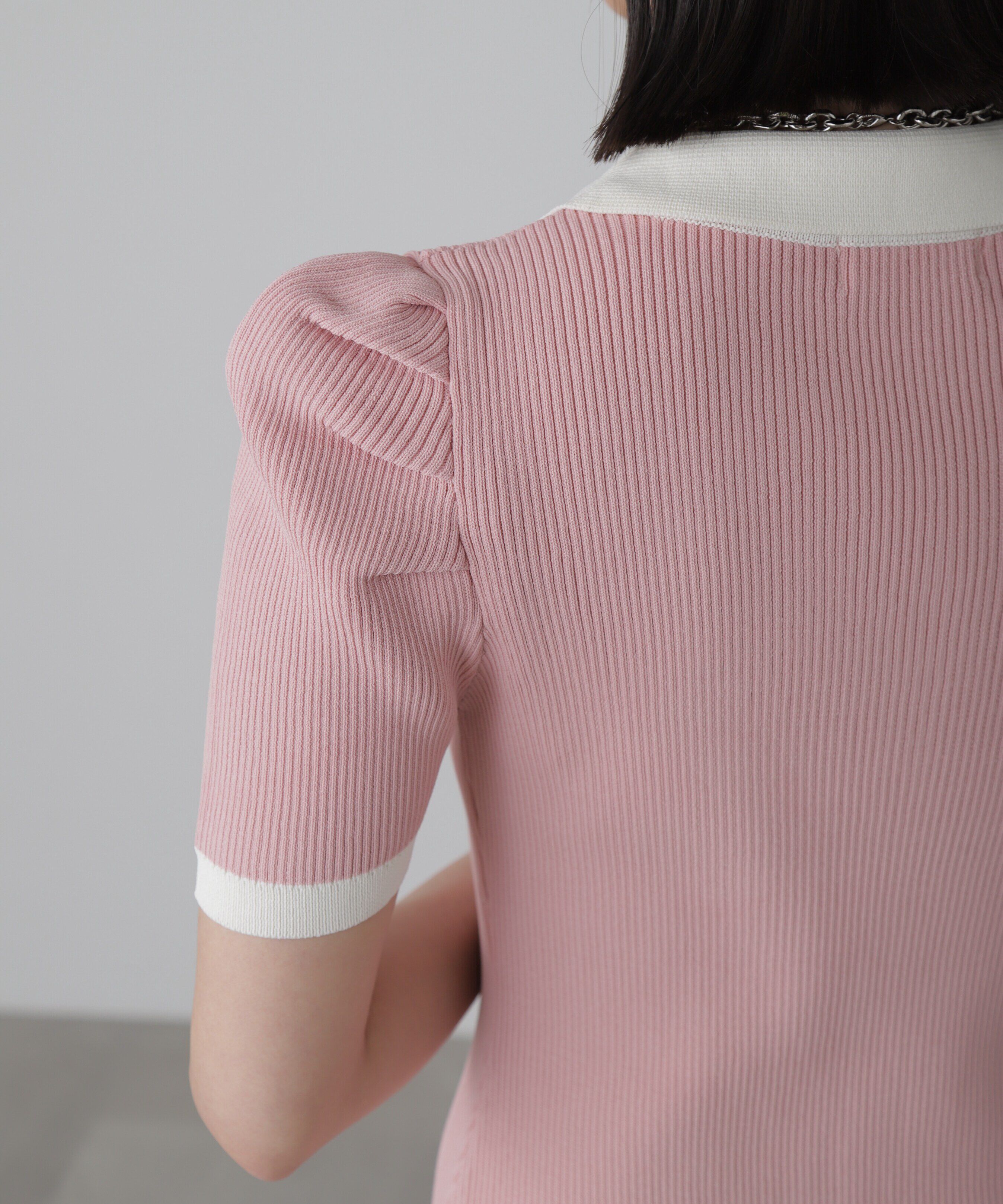  「配色半袖ポロワンピース」|ワンピース|