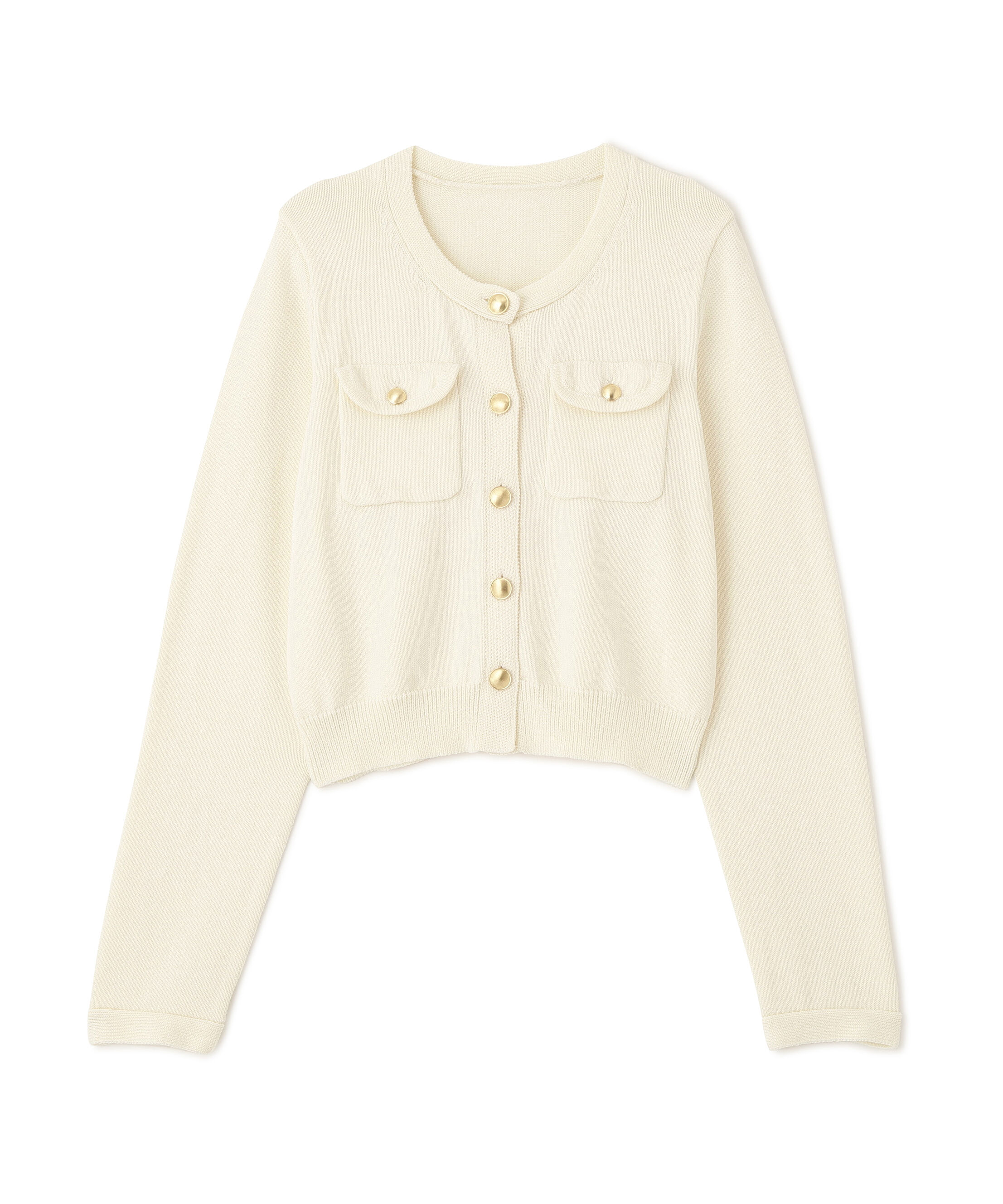  「フロントポケット金ボタンニットカーディガン」|ニット・セーター|