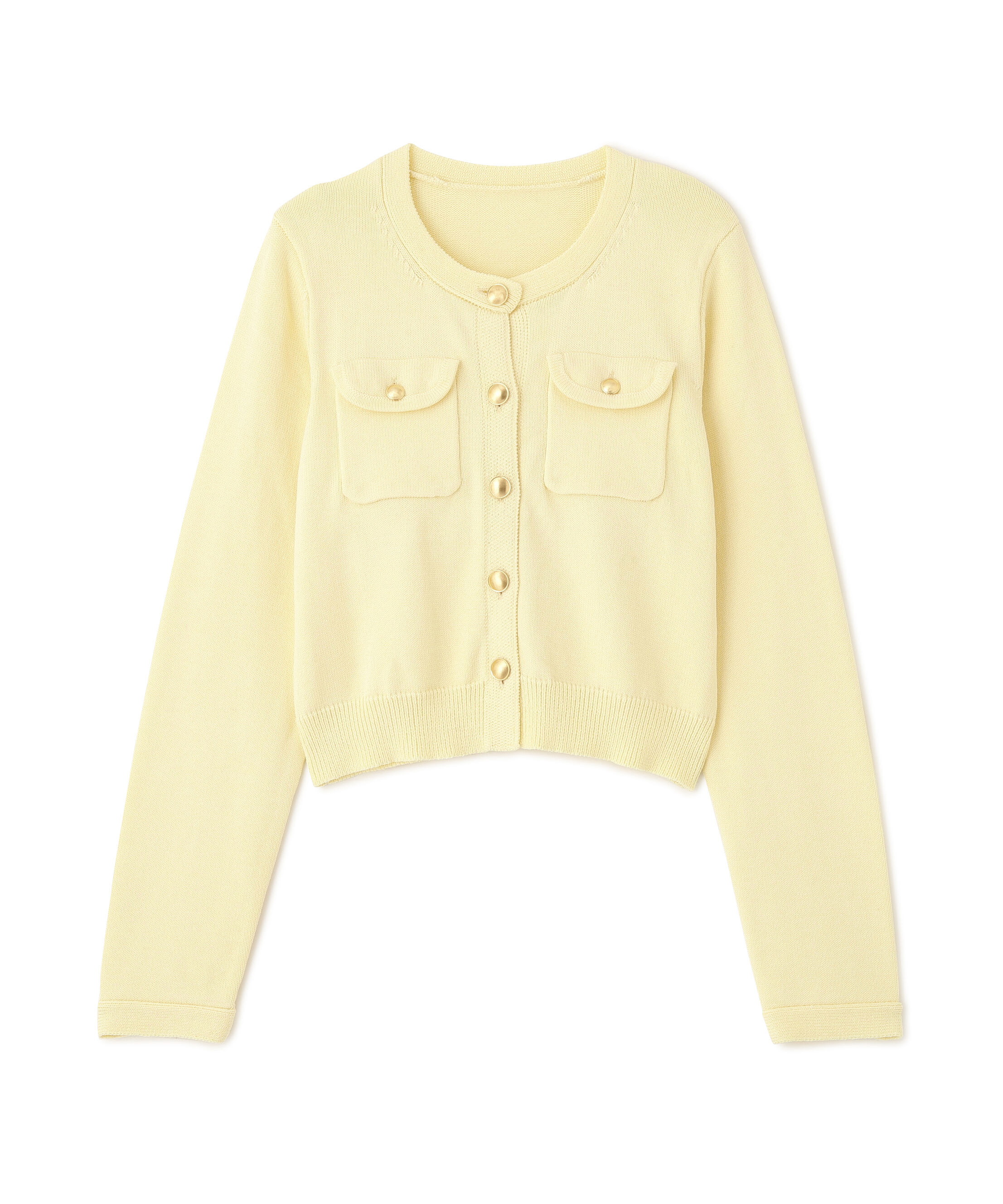  「フロントポケット金ボタンニットカーディガン」|ニット・セーター|