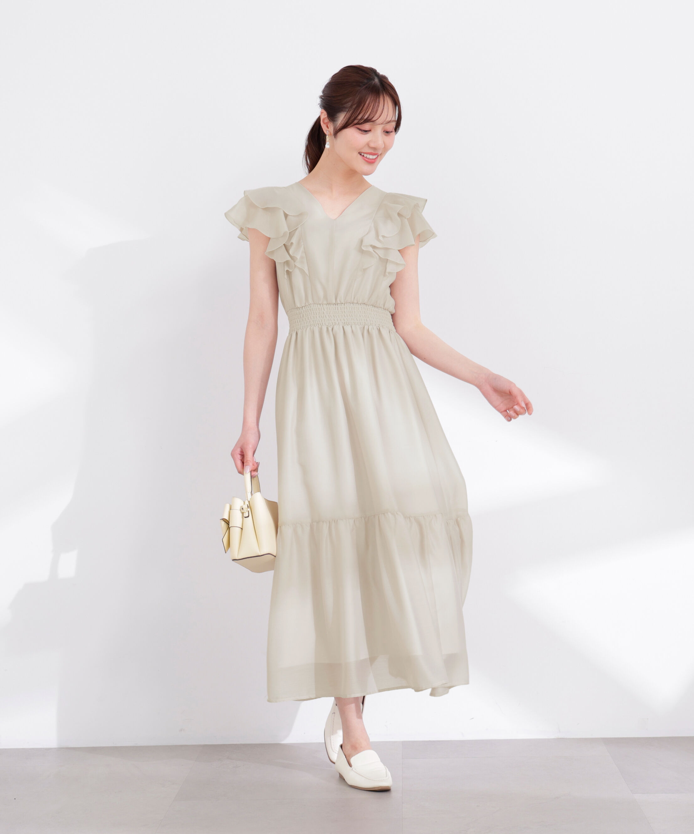 PROPORTION BODY DRESSING「ラッフルスリーブワンピース 26SS」|ワンピース|