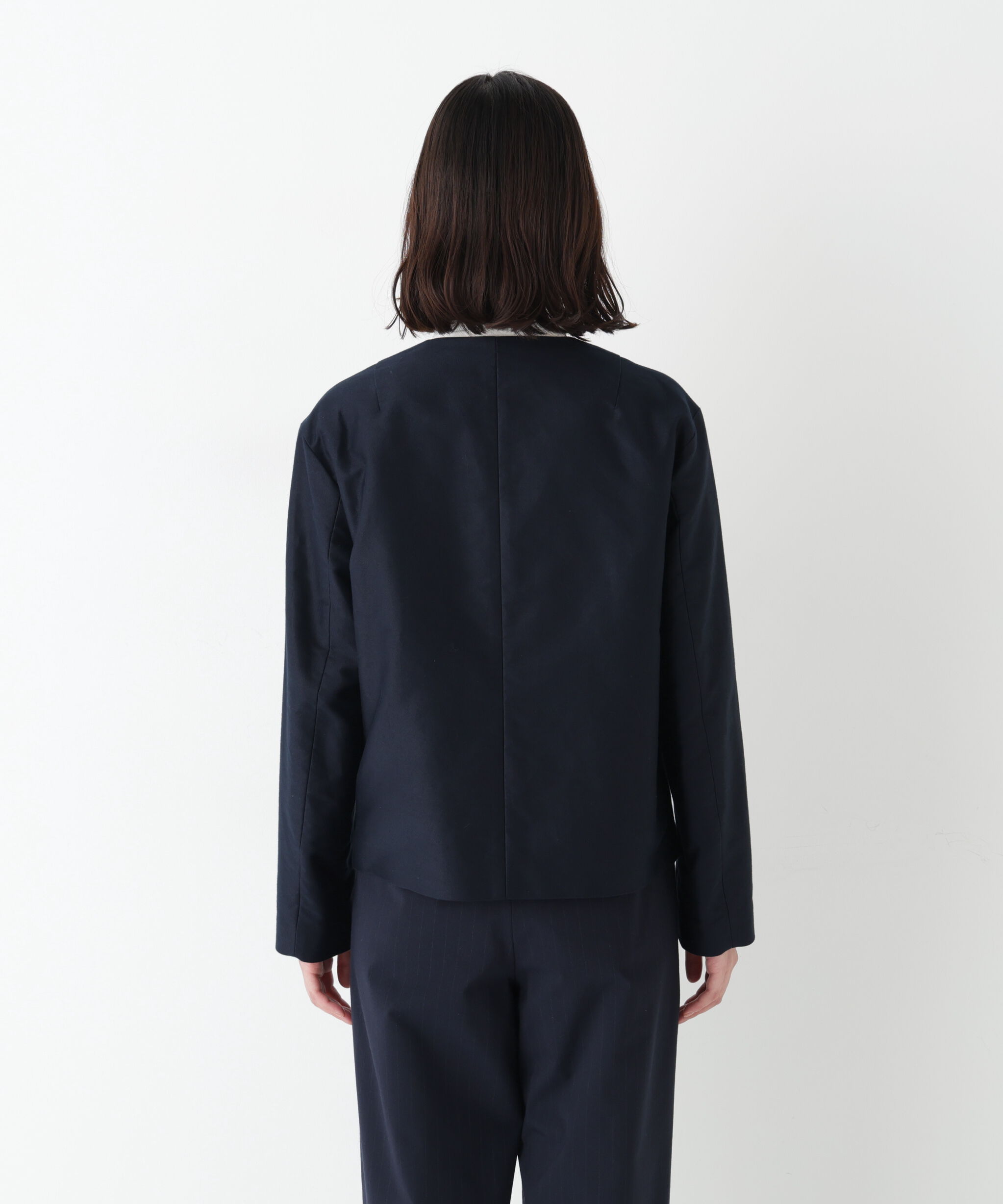  「◆《ウォッシャブル》ライトモールスキンノーカラージャケット」|ブルゾン・スタジャン|