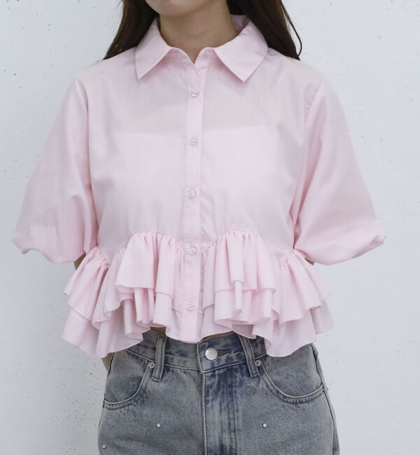 archives「ラウンドフリルバルーンスリーブシャツ」|シャツ・ブラウス|
