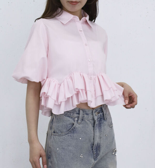 archives「ラウンドフリルバルーンスリーブシャツ」|シャツ・ブラウス|