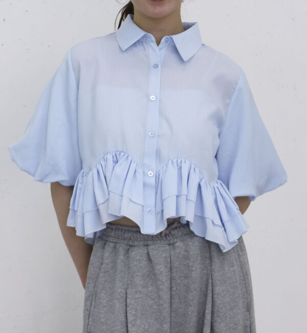 archives「ラウンドフリルバルーンスリーブシャツ」|シャツ・ブラウス|