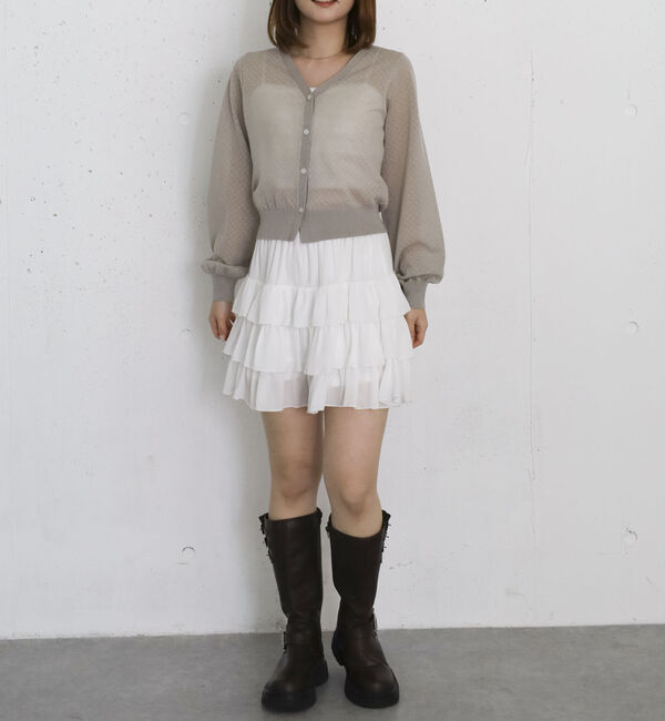 archives「ドットシアーショートニットカーディガン」|カーディガン|