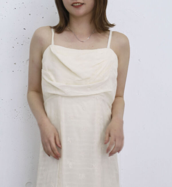 archives「タックドレープ花柄刺繍キャミワンピース」|ワンピース|