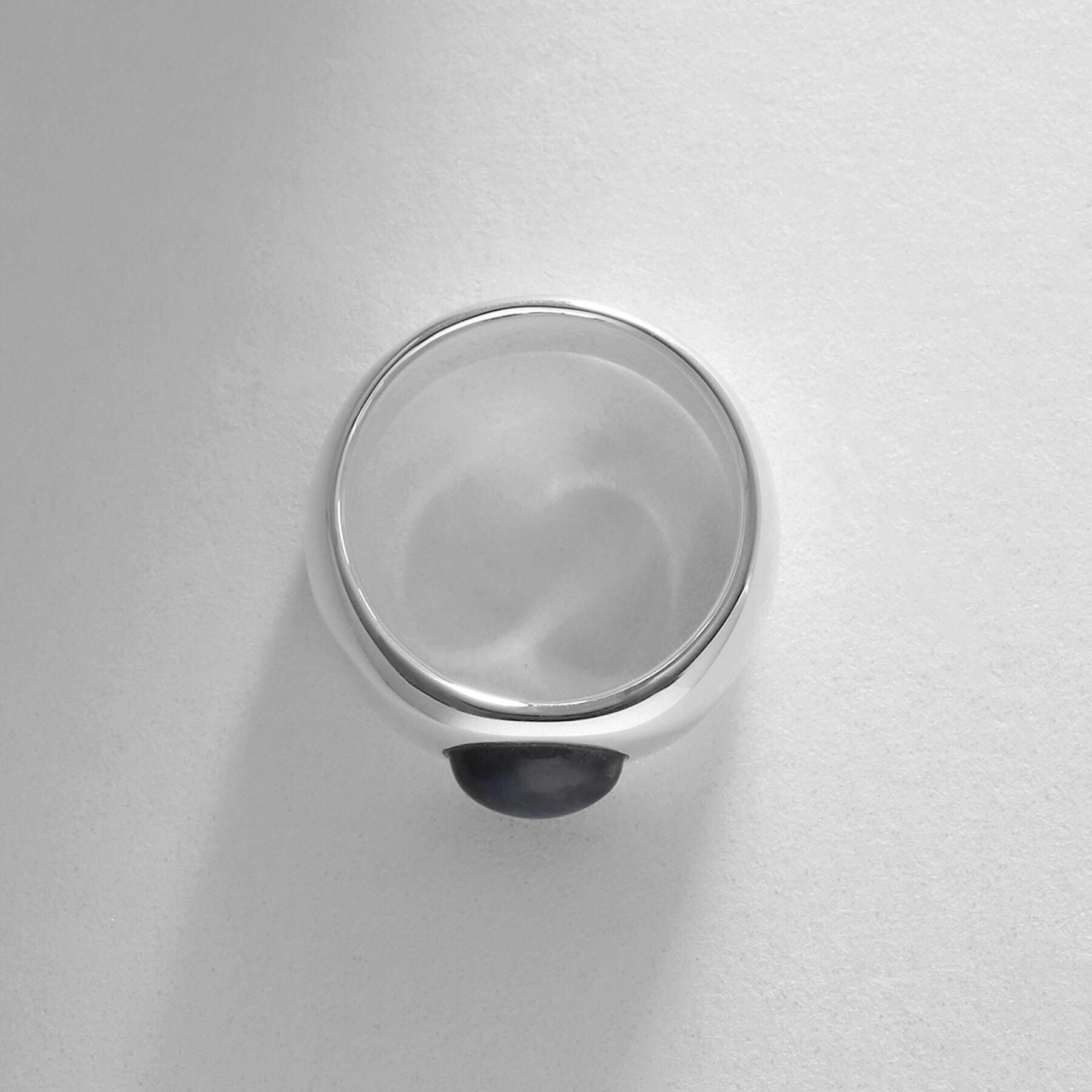 COCOSHNIK ONKITSCH「シルバー カラーストーン（ブラックラブラドライト）ワイドリング」|リング|