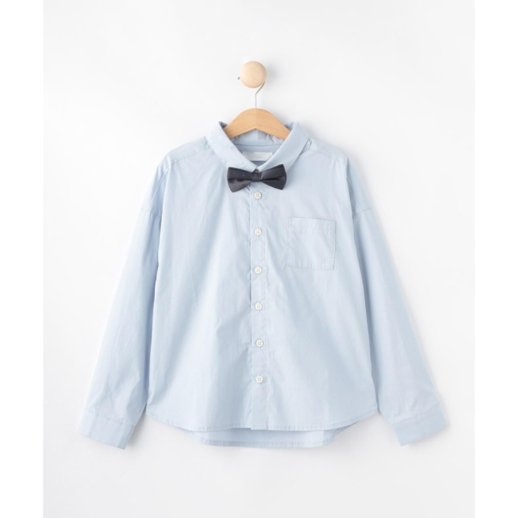 SHOO･LA･RUE「【100-140cm/プチセレ】蝶ネクタイ付きシャツ」|シャツ・ブラウス|サックスブルー(09