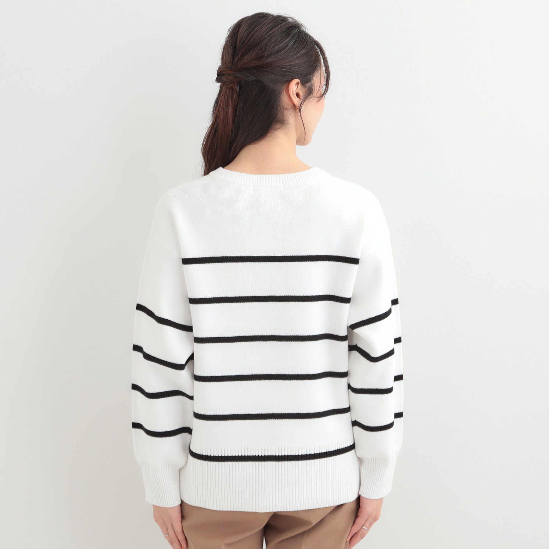 SHOO･LA･RUE「【S-LL/洗濯機可/体型カバー】大人世代も取り入れやすい スウェットライクニット」|ニット・セーター|