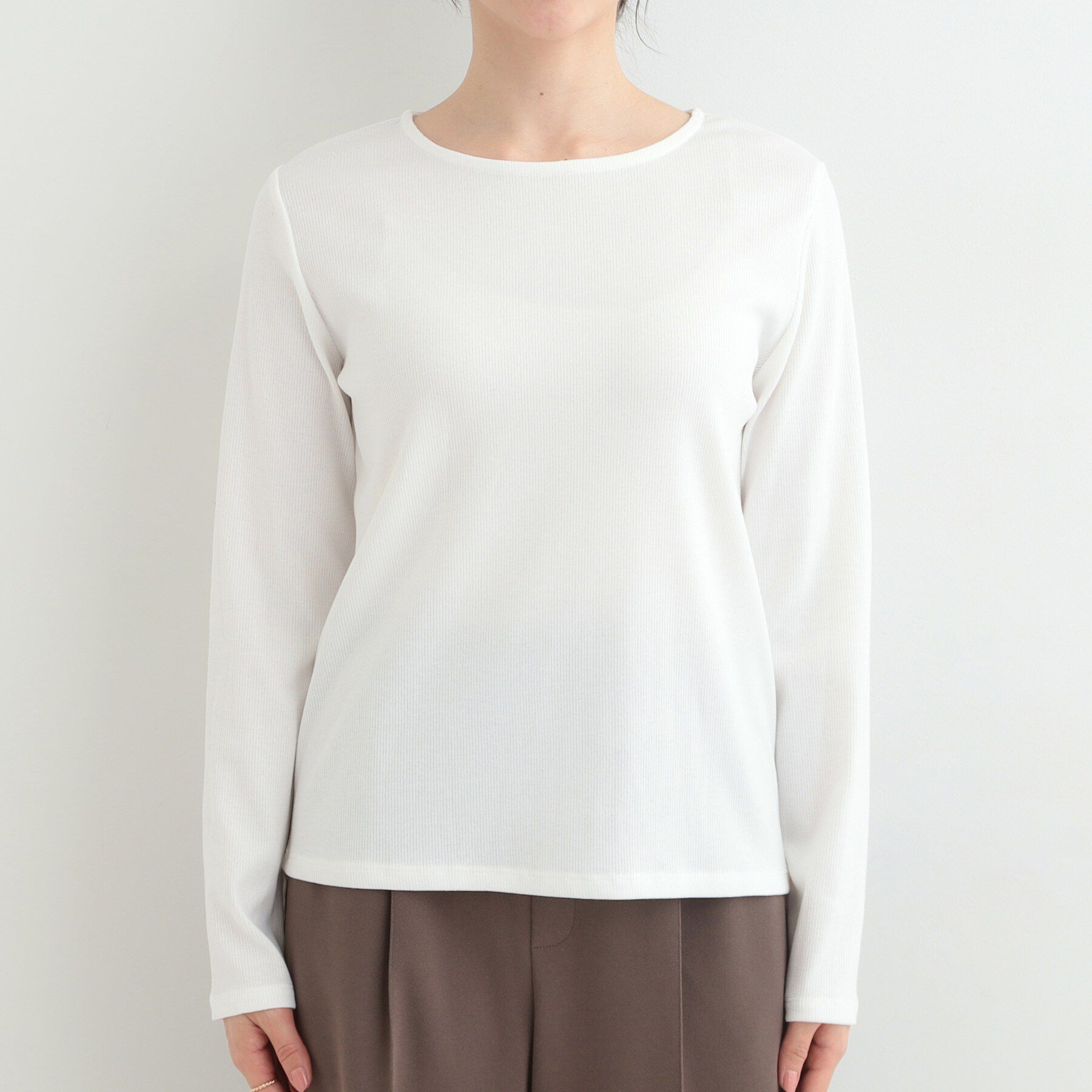 SHOO･LA･RUE「【2点セット】チェック柄フリルキャミビスチェ&times;テレコロンT」|Tシャツ・カットソー|