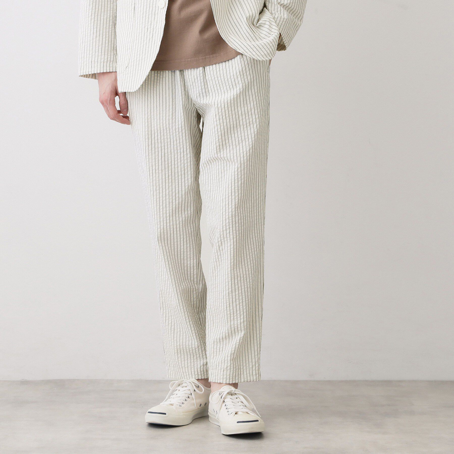 Dessin「サッカー素材 テーパードパンツ」|その他|ブラック(319)