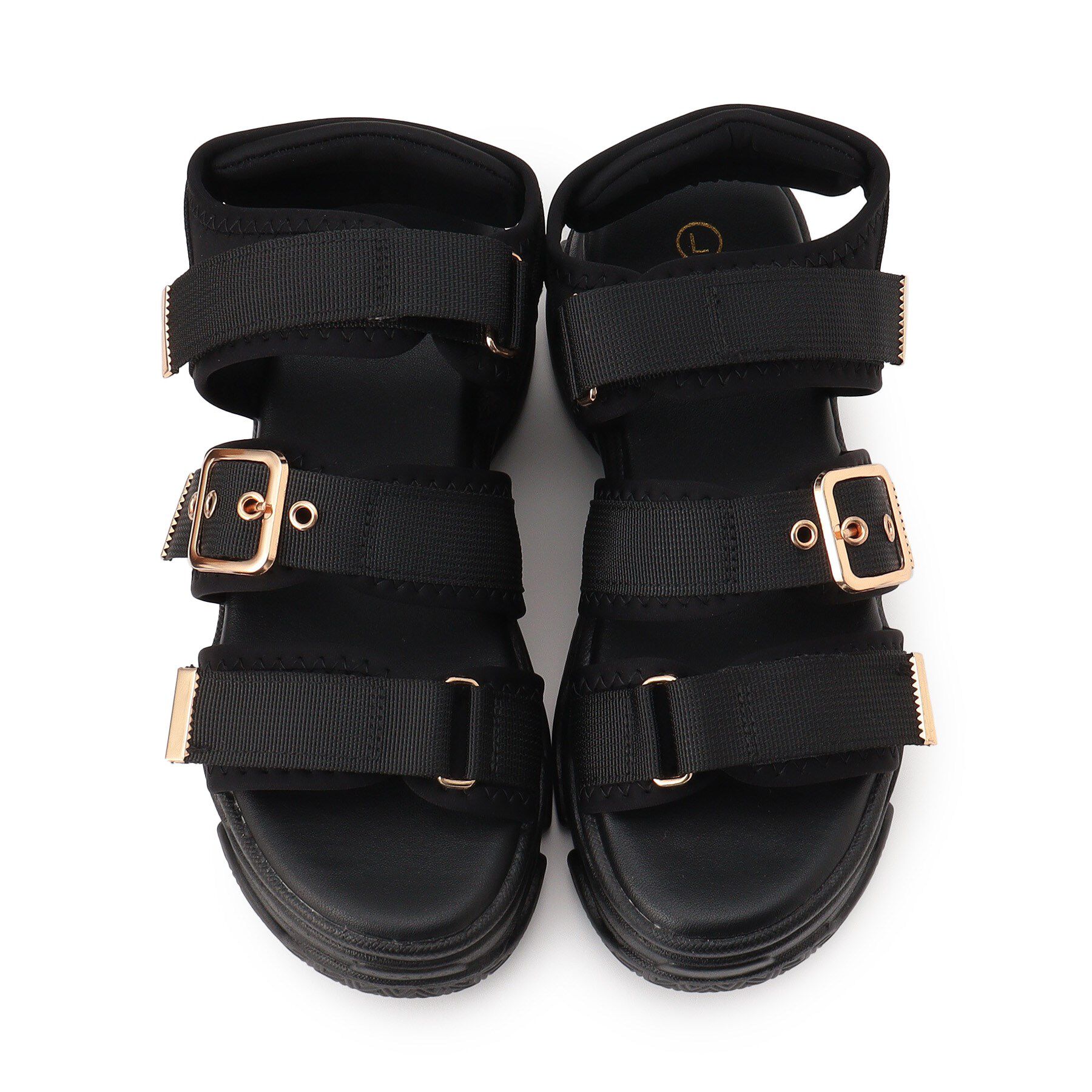 csT&P「軽量厚底ソール ゴールドベルトスポーツサンダル」|サンダル|