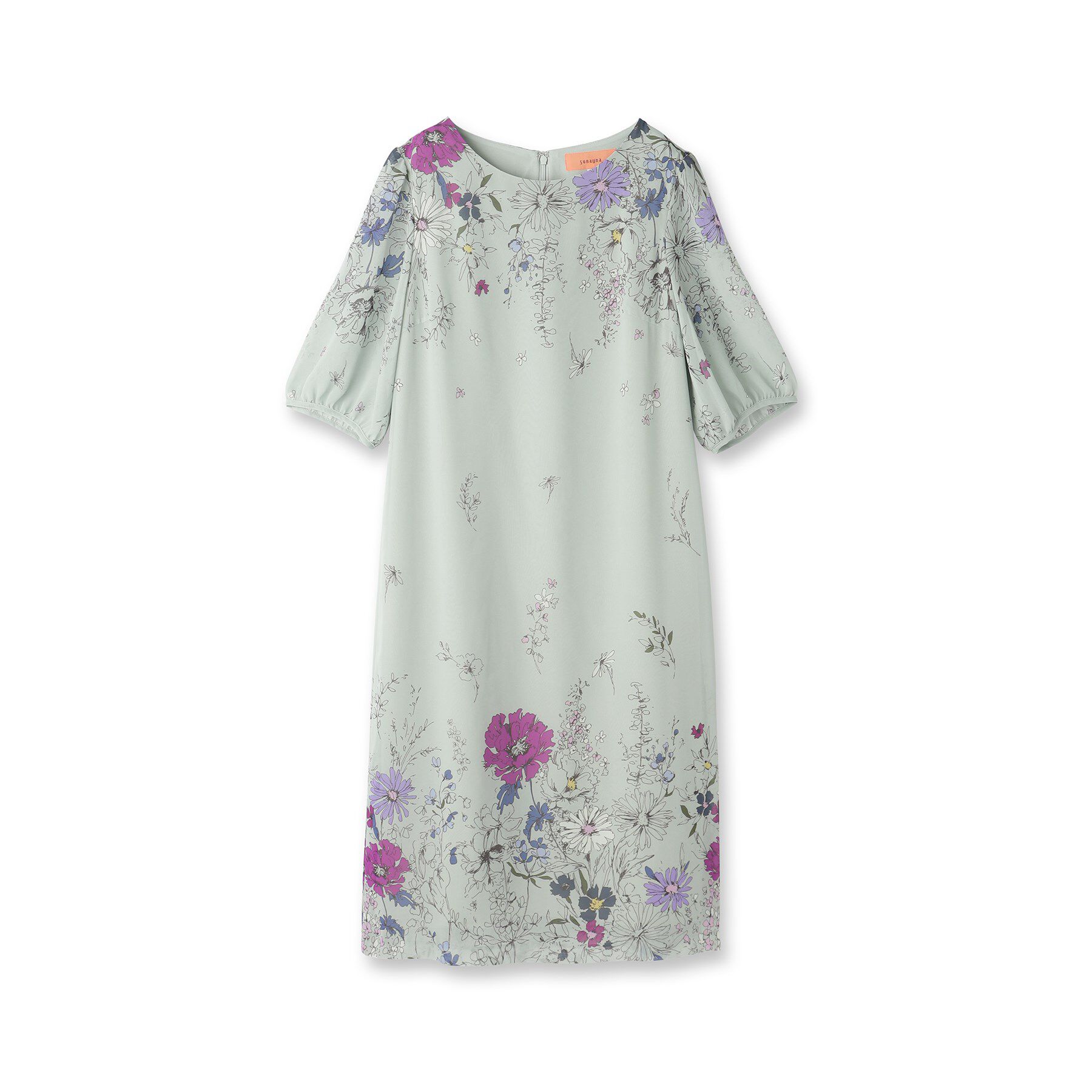 SunaUna「【コスモス】フラワーパネル柄ワンピース」|ワンピース|