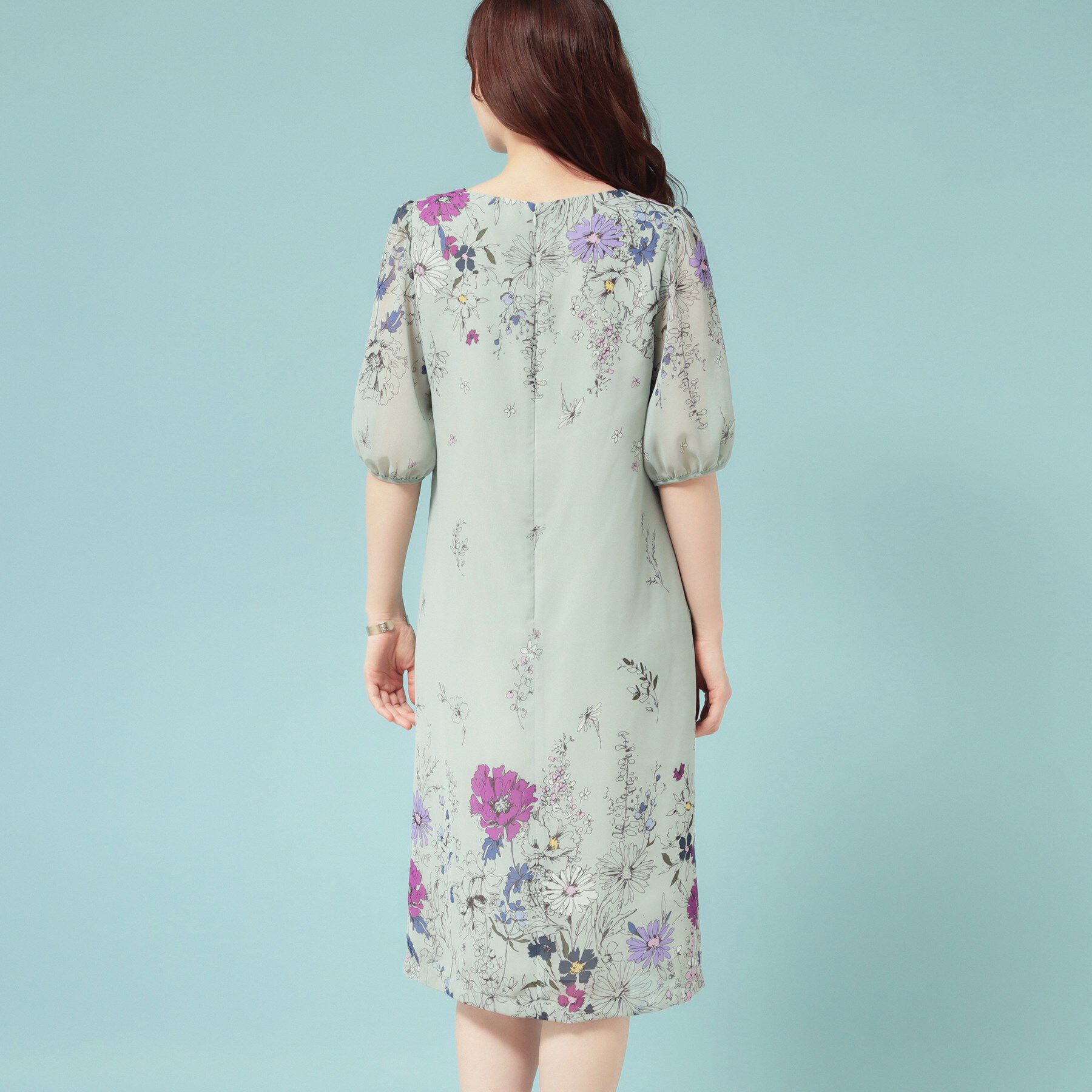 SunaUna「【コスモス】フラワーパネル柄ワンピース」|ワンピース|